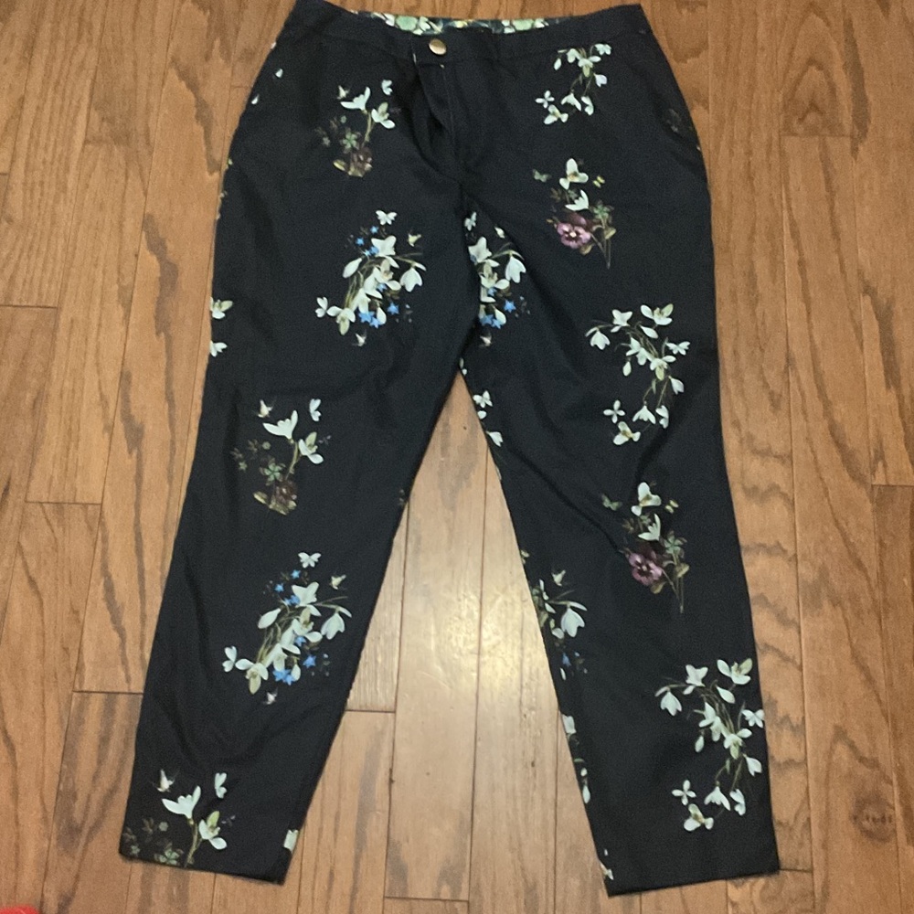 Ted Baker London Floral Black Trousers